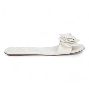 NEW LOVE RIO women's rosita fine threads slide sandal in rose petals - white